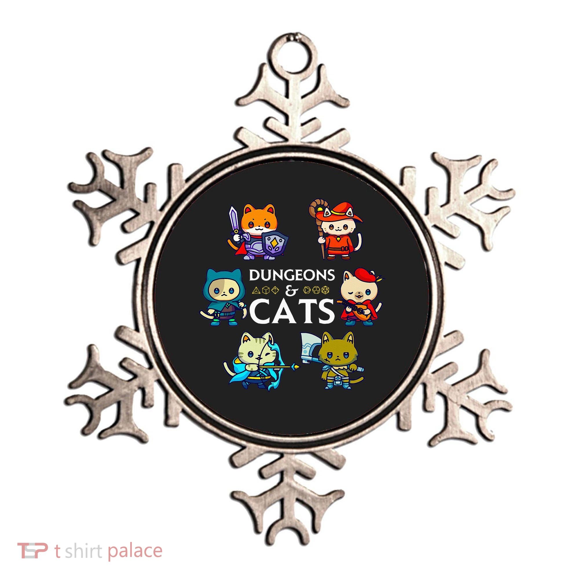 RPG Gamer And Cats D20 Dice Nerdy  Ornament