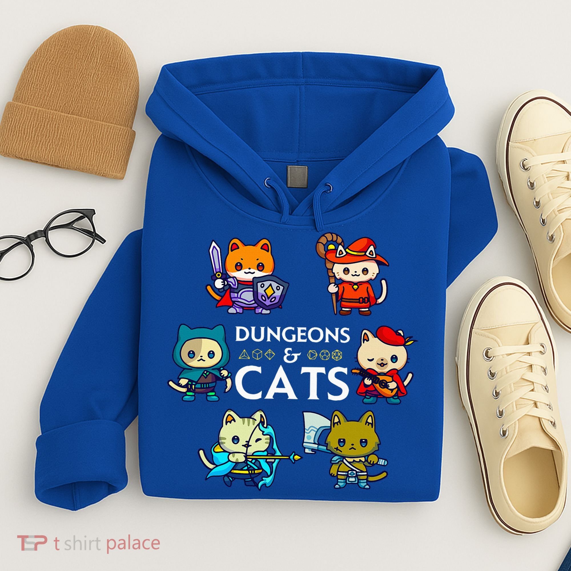 RPG Gamer And Cats D20 Dice Nerdy  Hoodie