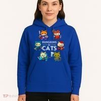 RPG Gamer And Cats D20 Dice Nerdy  Hoodie thumb 5