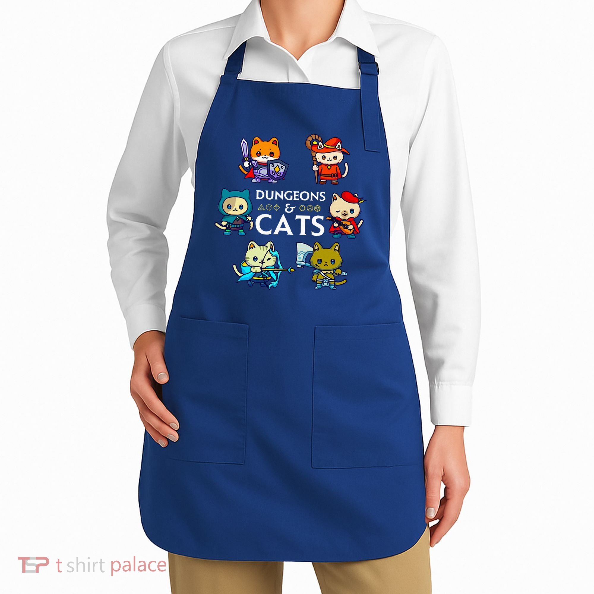 RPG Gamer And Cats D20 Dice Nerdy  Apron