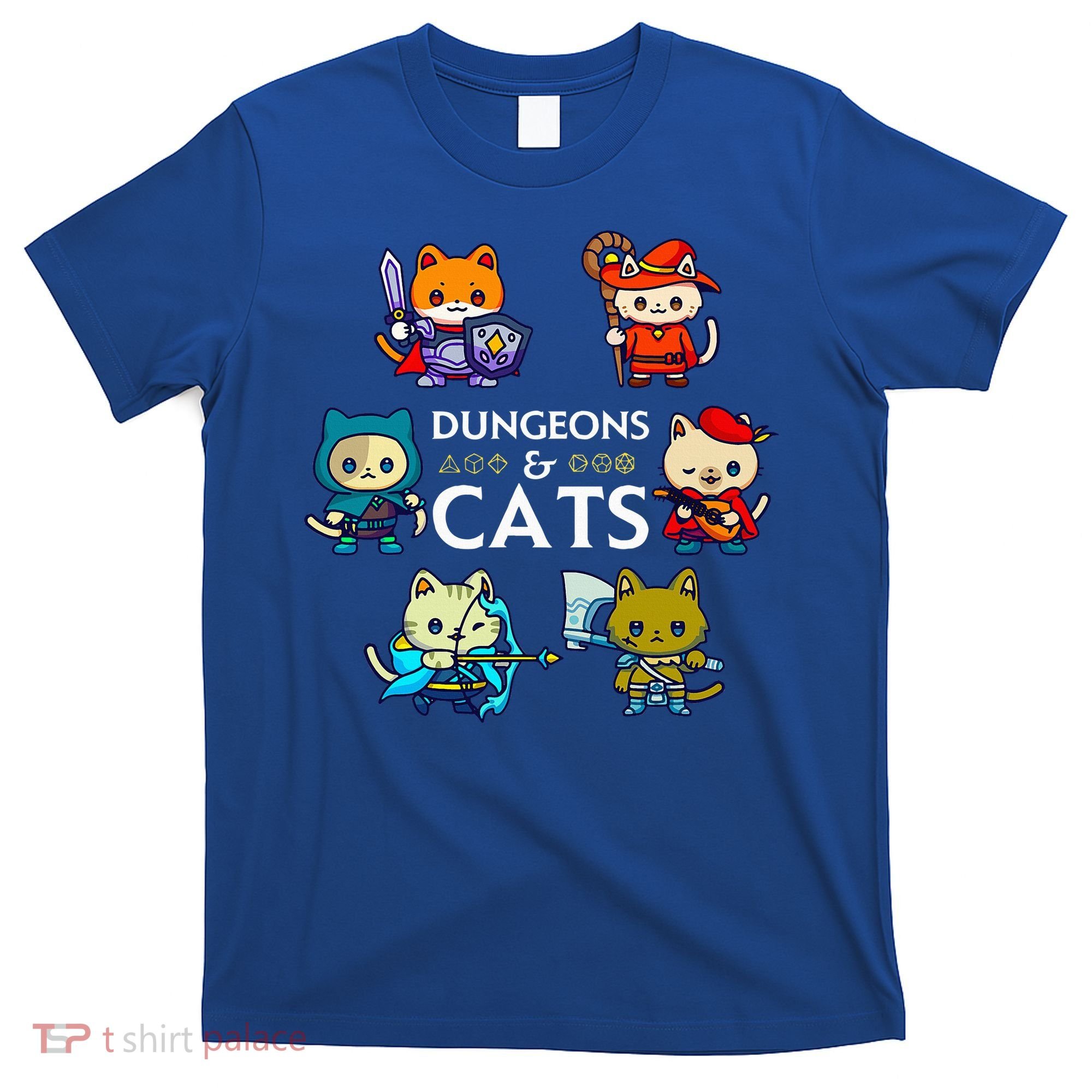 RPG Gamer And Cats D20 Dice Nerdy  T-Shirt