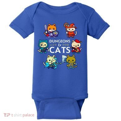 RPG Gamer And Cats D20 Dice Nerdy  Baby Bodysuit