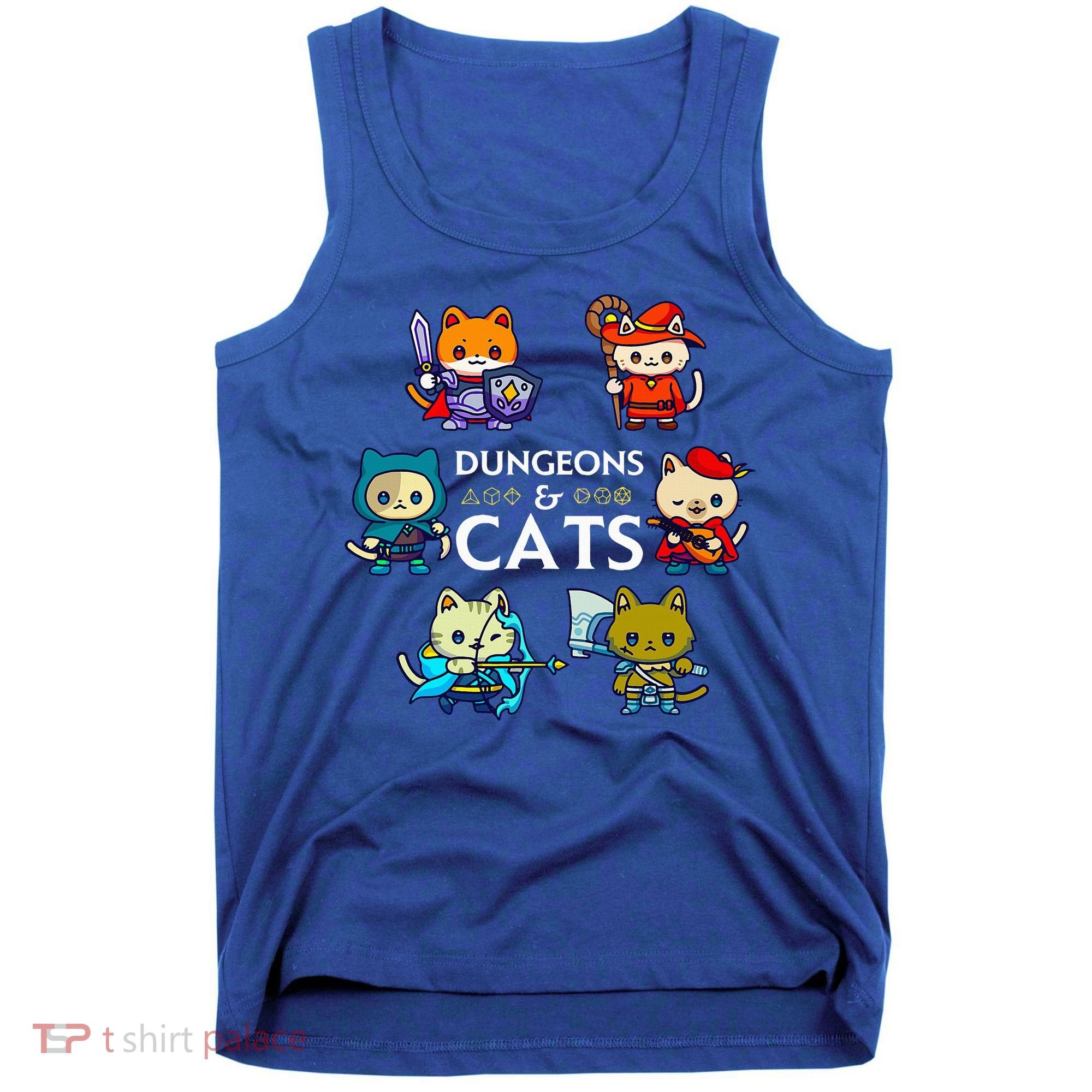 RPG Gamer And Cats D20 Dice Nerdy  Tank Top