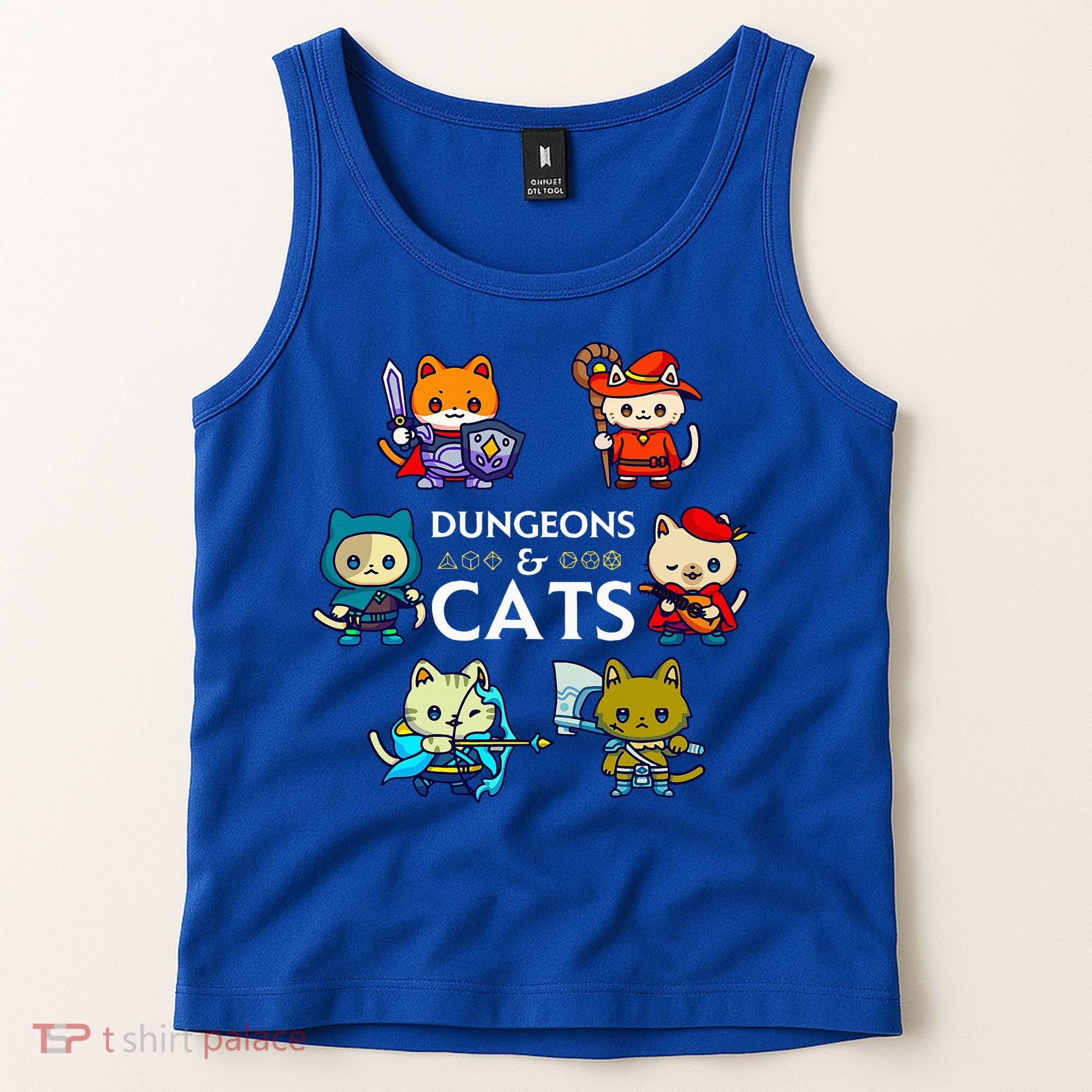 RPG Gamer And Cats D20 Dice Nerdy  Tank Top