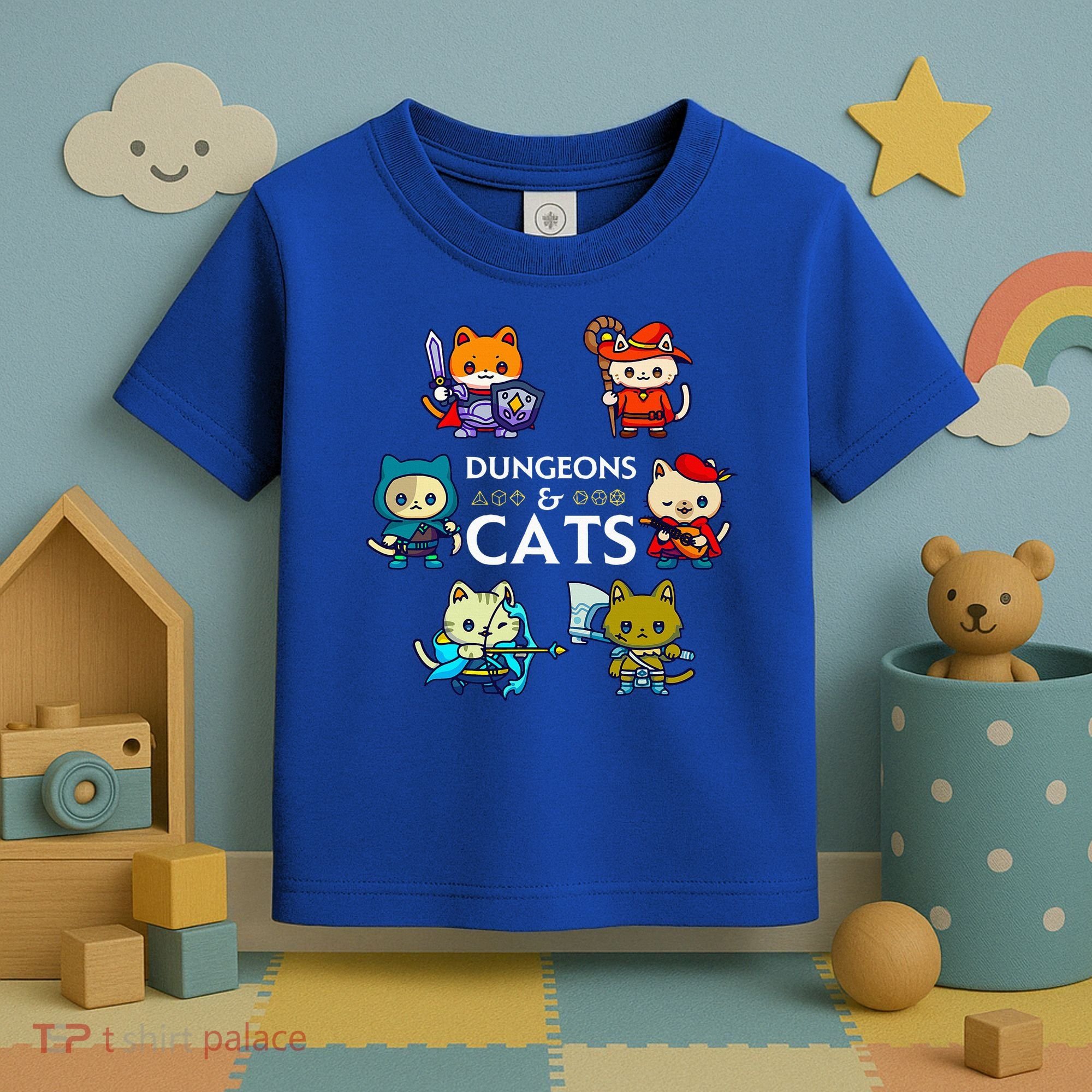 RPG Gamer And Cats D20 Dice Nerdy  Toddler T-Shirt