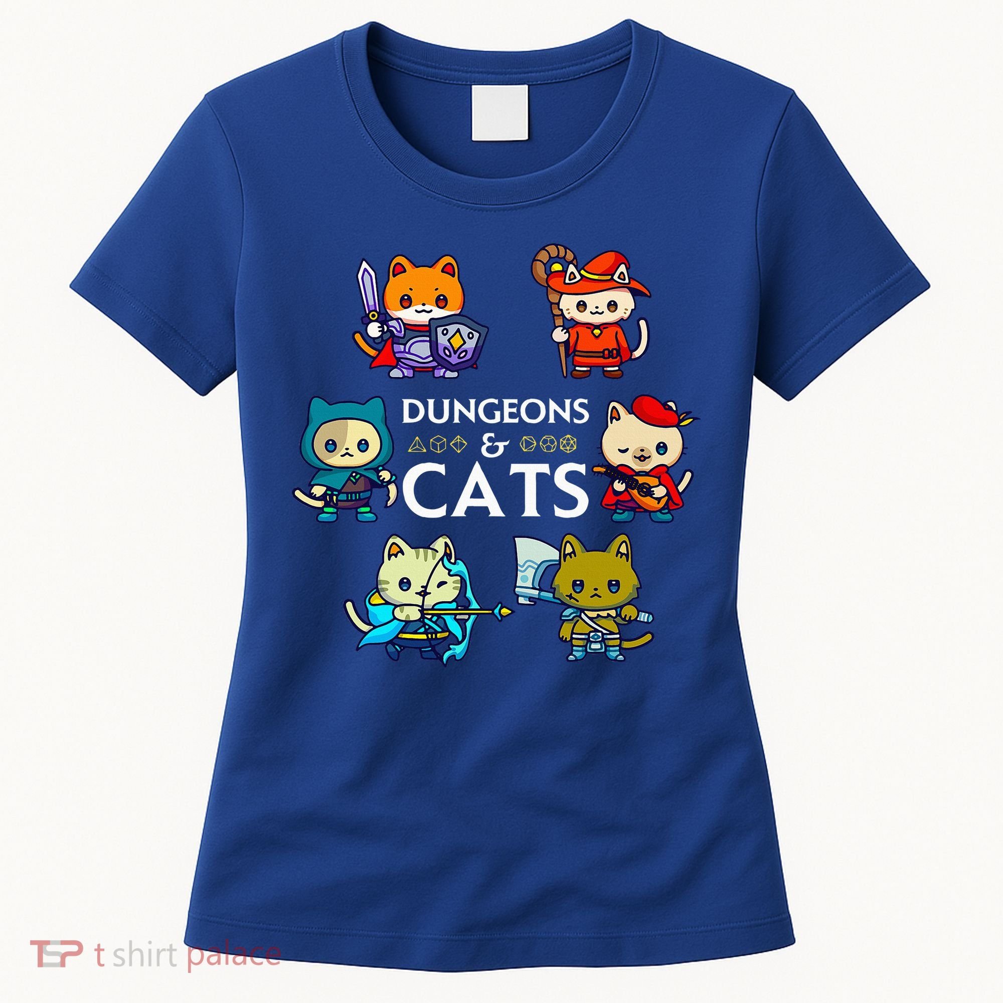 RPG Gamer And Cats D20 Dice Nerdy  Women's T-Shirt