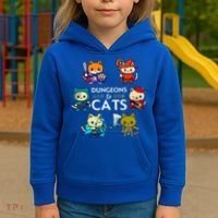 RPG Gamer And Cats D20 Dice Nerdy  Kids Hoodie thumb 3