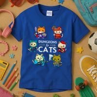 RPG Gamer And Cats D20 Dice Nerdy  Kids T-Shirt thumb 3
