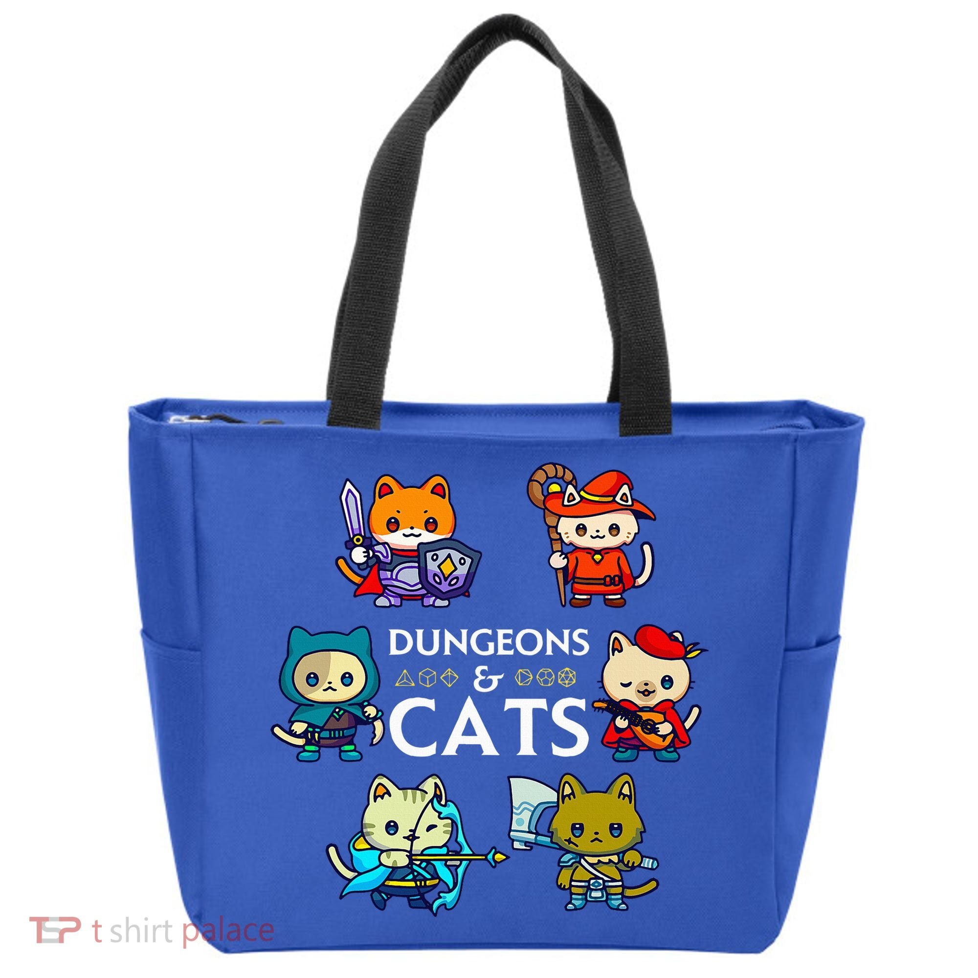 RPG Gamer And Cats D20 Dice Nerdy  Tote Bag
