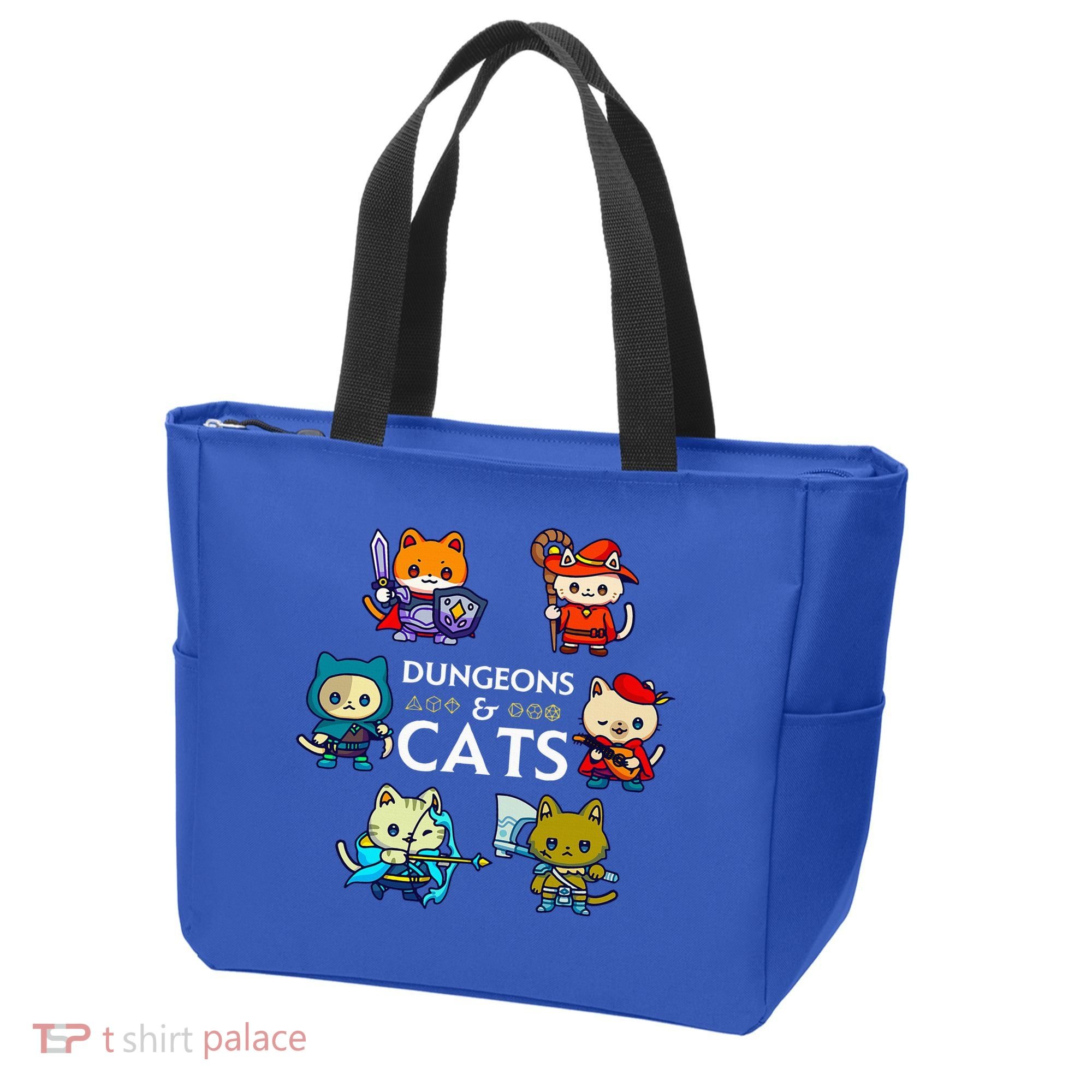 RPG Gamer And Cats D20 Dice Nerdy  Tote Bag