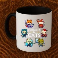Rpg Gamer And Cats D20 Dice Nerdy Cute Cat Coffee Mug thumb 2