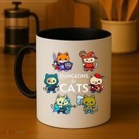 Rpg Gamer And Cats D20 Dice Nerdy Cute Cat Coffee Mug thumb 4