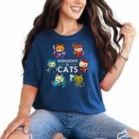 Rpg Gamer And Cats D20 Dice Nerdy Cute Cat Comfort Colors T-Shirt thumb 0