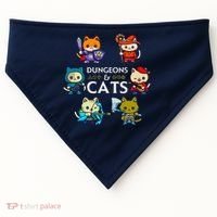 Rpg Gamer And Cats D20 Dice Nerdy Cute Cat USA-Made Doggie Bandana thumb 0