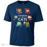 Rpg Gamer And Cats D20 Dice Nerdy Cute Cat Cooling Performance Crew T-Shirt thumb 0