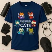 Rpg Gamer And Cats D20 Dice Nerdy Cute Cat Cooling Performance Crew T-Shirt thumb 3