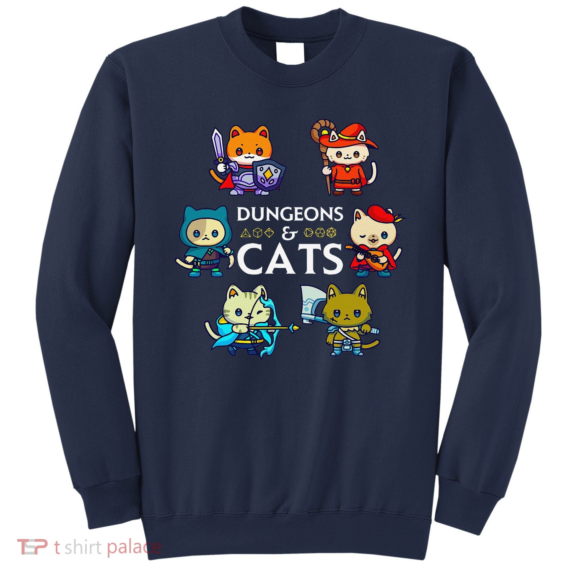 Rpg Gamer And Cats D20 Dice Nerdy Cute Cat Sweatshirt