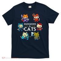 Rpg Gamer And Cats D20 Dice Nerdy Cute Cat T-Shirt thumb 0