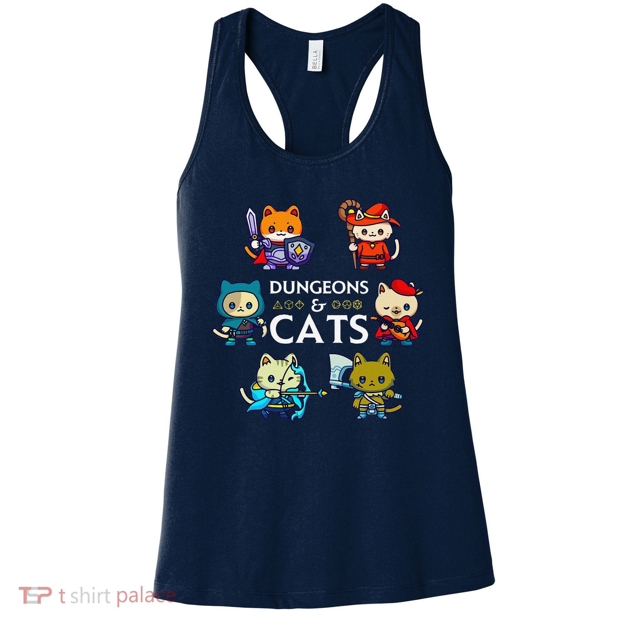 Rpg Gamer And Cats D20 Dice Nerdy Cute Cat Women's Tank Top