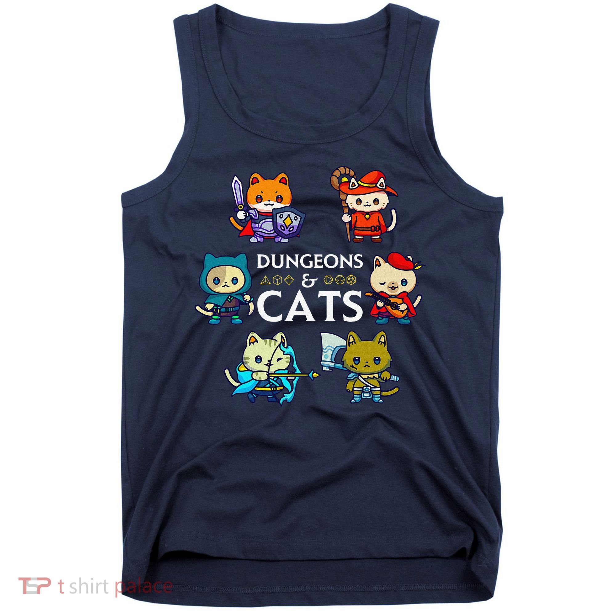 Rpg Gamer And Cats D20 Dice Nerdy Cute Cat Tank Top