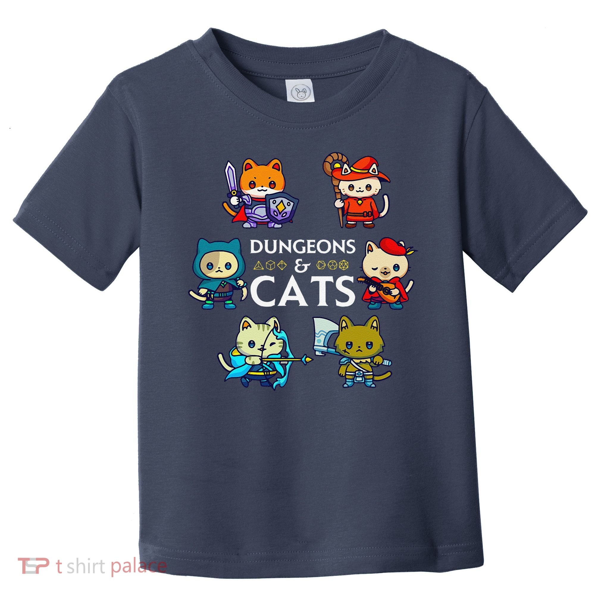 Rpg Gamer And Cats D20 Dice Nerdy Cute Cat Toddler T-Shirt