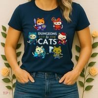 Rpg Gamer And Cats D20 Dice Nerdy Cute Cat Women's T-Shirt thumb 2