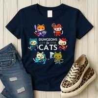 Rpg Gamer And Cats D20 Dice Nerdy Cute Cat Women's T-Shirt thumb 3