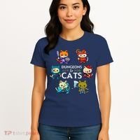 Rpg Gamer And Cats D20 Dice Nerdy Cute Cat Women's T-Shirt thumb 4