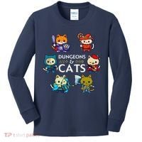 Rpg Gamer And Cats D20 Dice Nerdy Cute Cat Kids Long Sleeve Shirt thumb 0