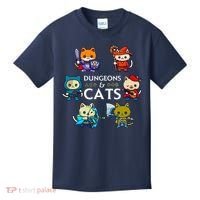 Rpg Gamer And Cats D20 Dice Nerdy Cute Cat Kids T-Shirt thumb 0