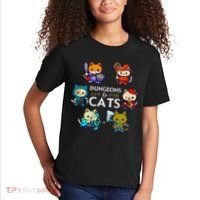 Rpg Gamer And Cats D20 Dice Nerdy Cute Cat Kids T-Shirt thumb 2