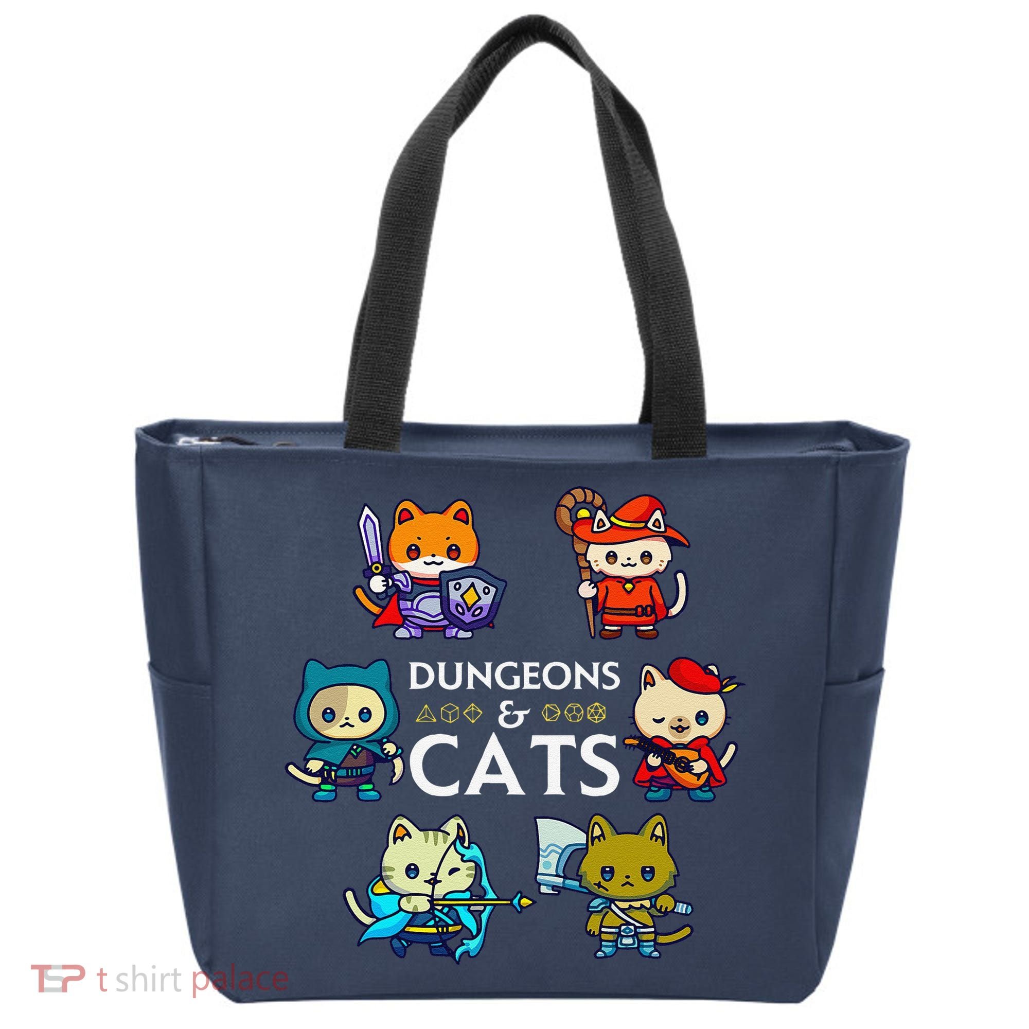 Rpg Gamer And Cats D20 Dice Nerdy Cute Cat Tote Bag