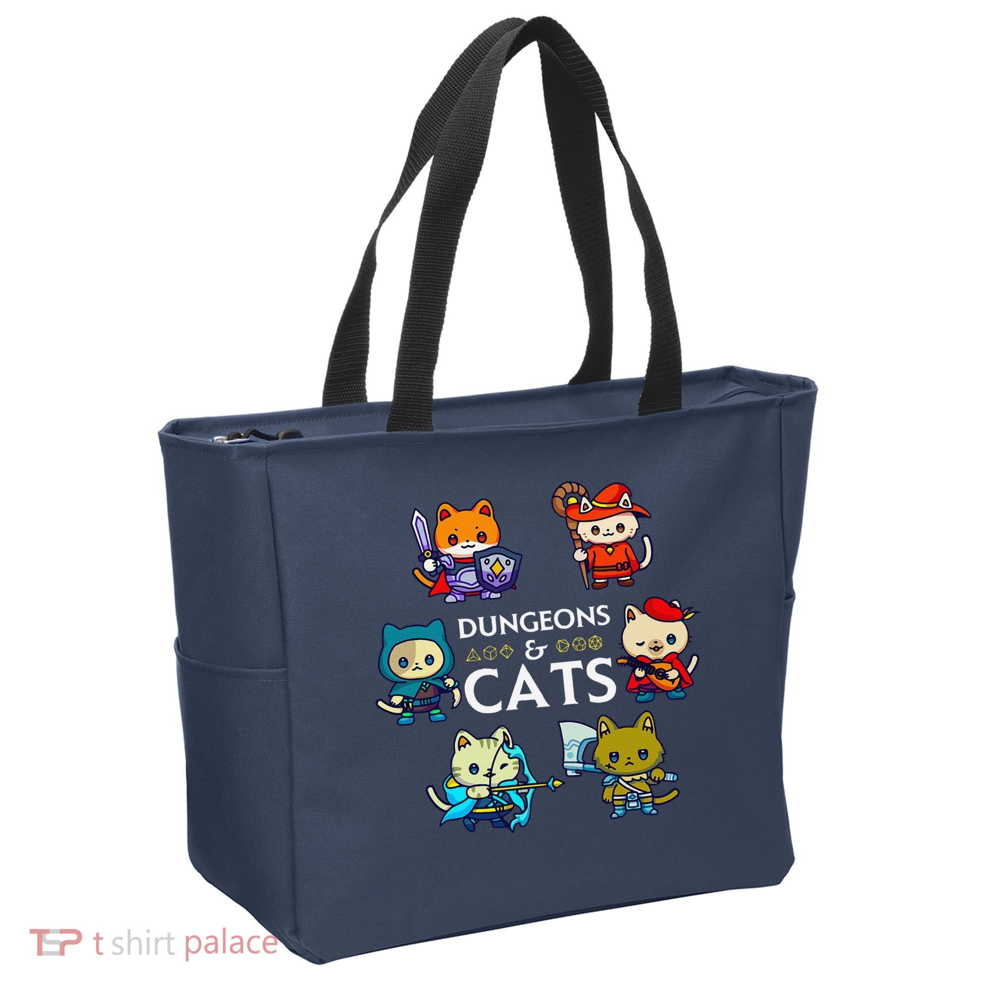 Rpg Gamer And Cats D20 Dice Nerdy Cute Cat Tote Bag