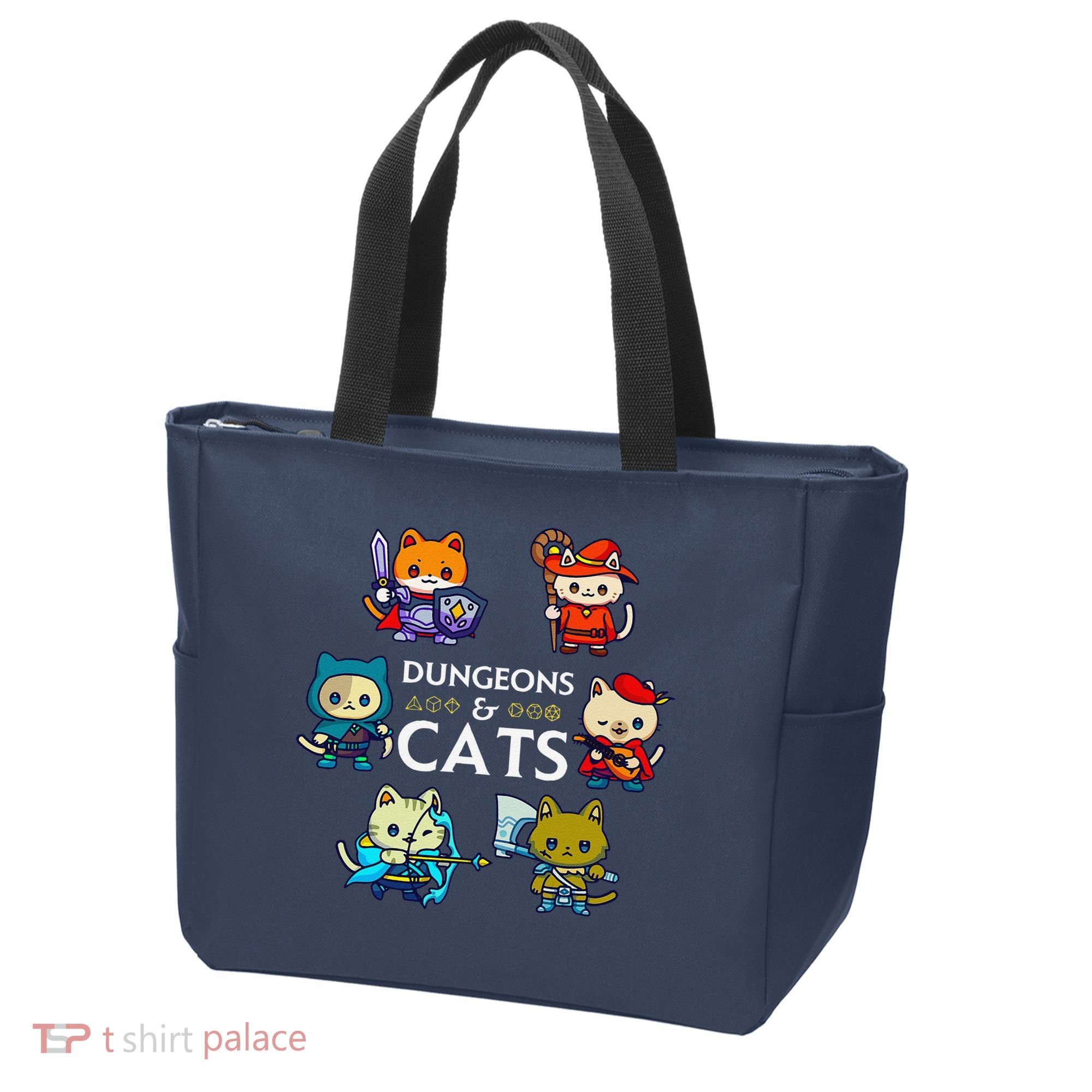 Rpg Gamer And Cats D20 Dice Nerdy Cute Cat Tote Bag