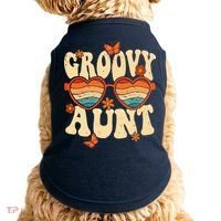 Retro Groovy Aunt 70s Aesthetic 1970's Mother's Day Doggie Tank thumb 0