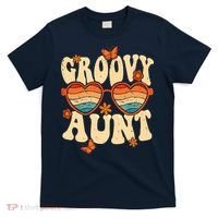 Retro Groovy Aunt 70s Aesthetic 1970's Mother's Day T-Shirt thumb 0