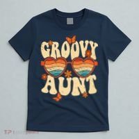 Retro Groovy Aunt 70s Aesthetic 1970's Mother's Day T-Shirt thumb 5