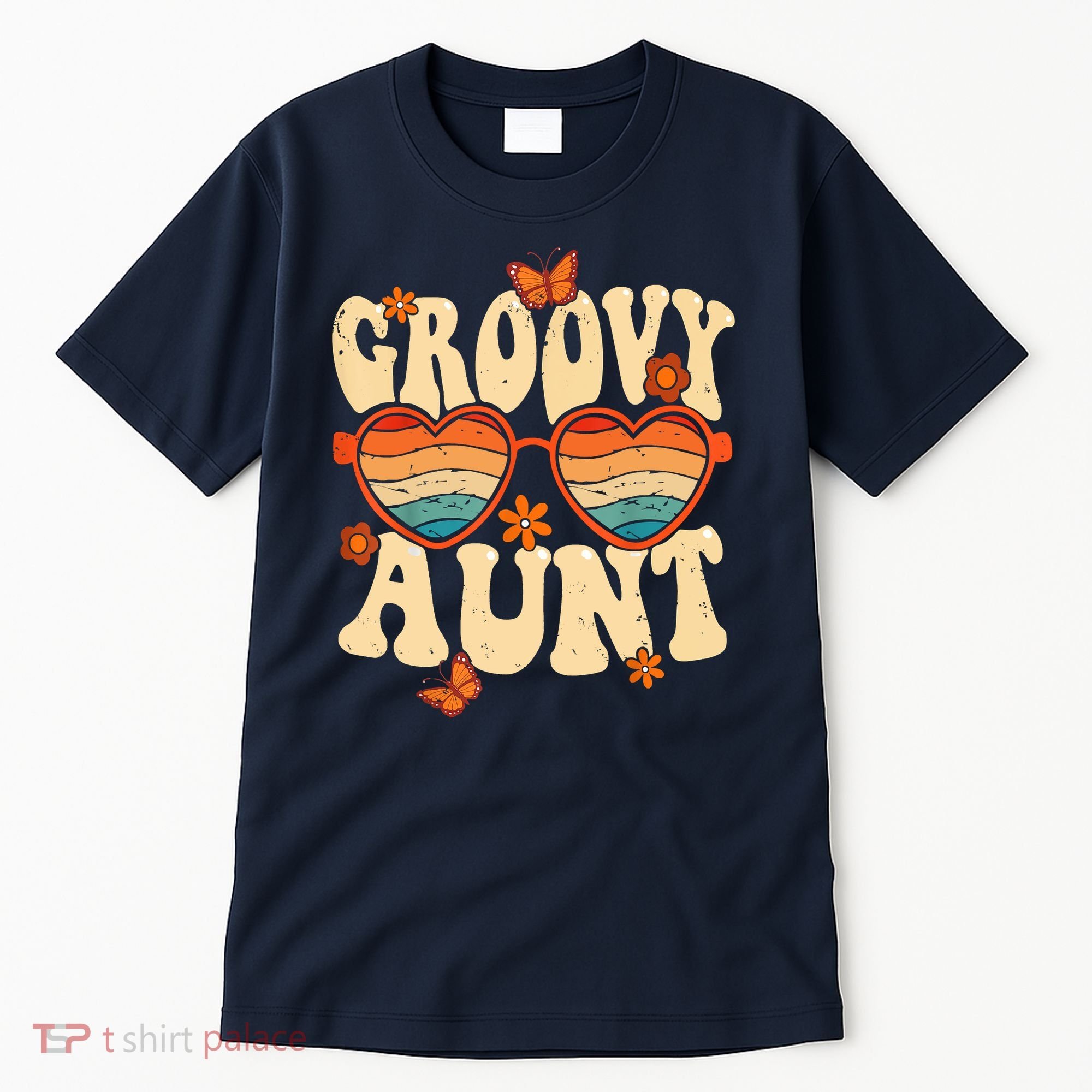 Retro Groovy Aunt 70s Aesthetic 1970's Mother's Day Tall T-Shirt