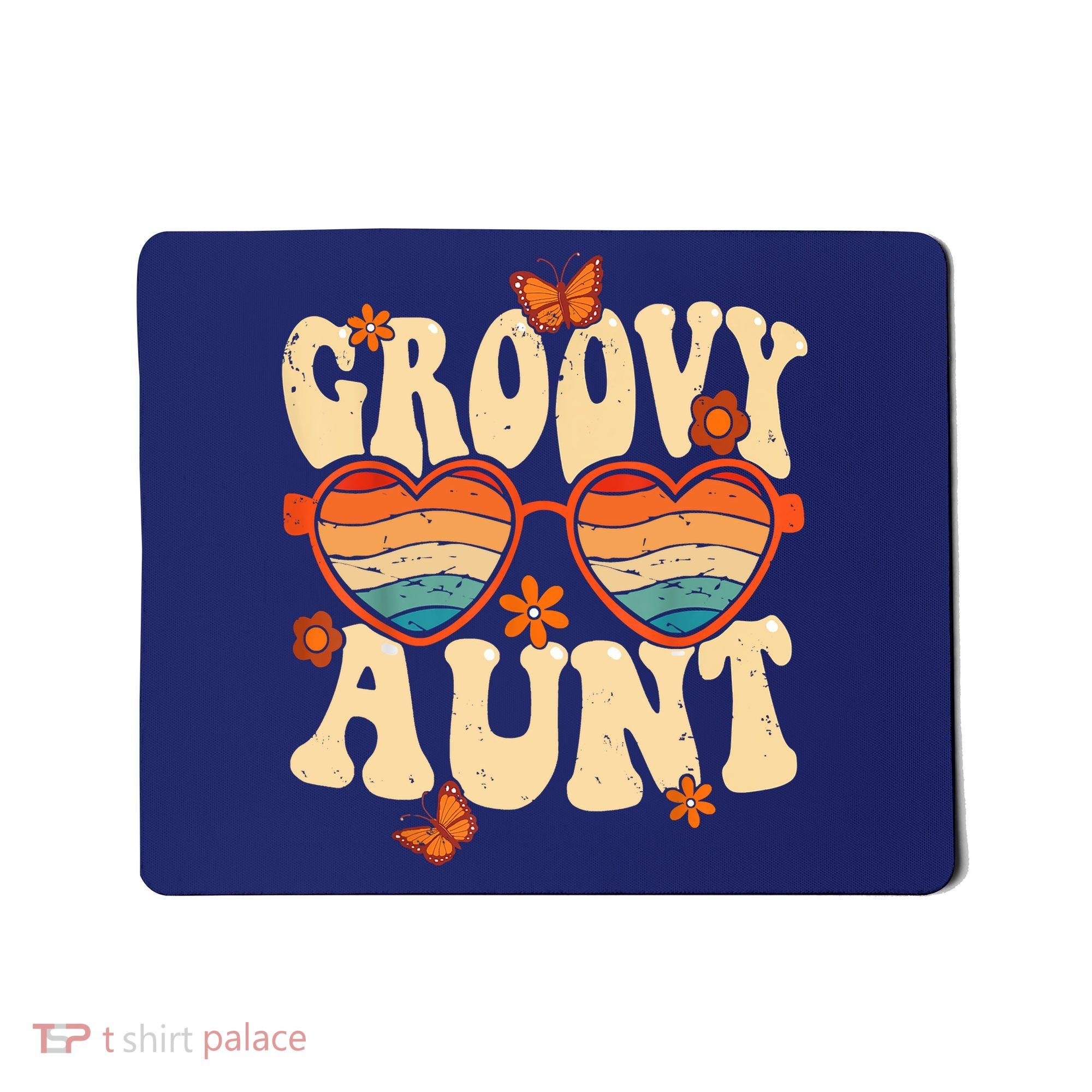 Retro Groovy Aunt 70s Aesthetic 1970's Mother's Day Mousepad