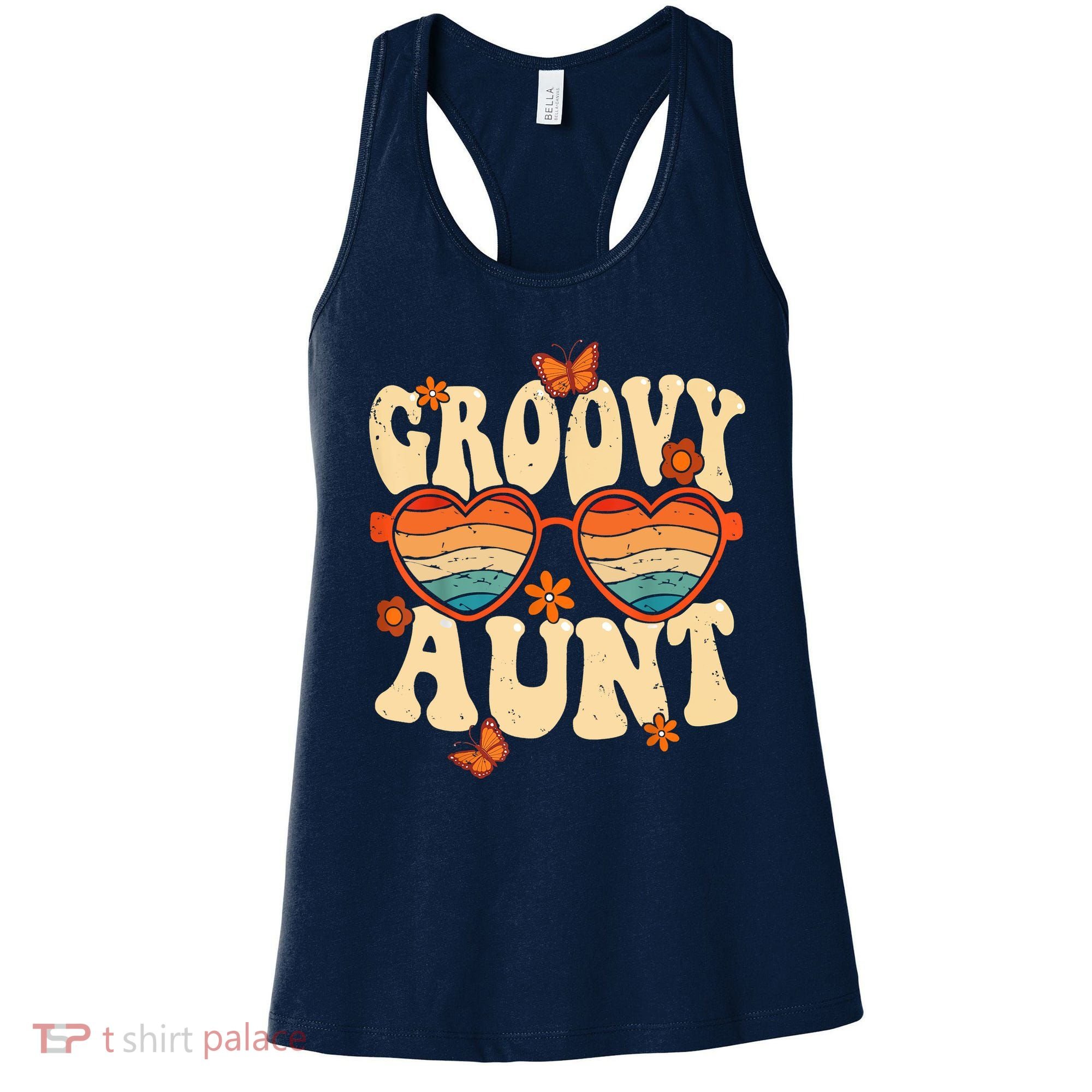 Retro Groovy Aunt 70s Aesthetic 1970's Mother's Day Women's Tank Top