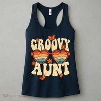 Retro Groovy Aunt 70s Aesthetic 1970's Mother's Day Women's Tank Top thumb 3