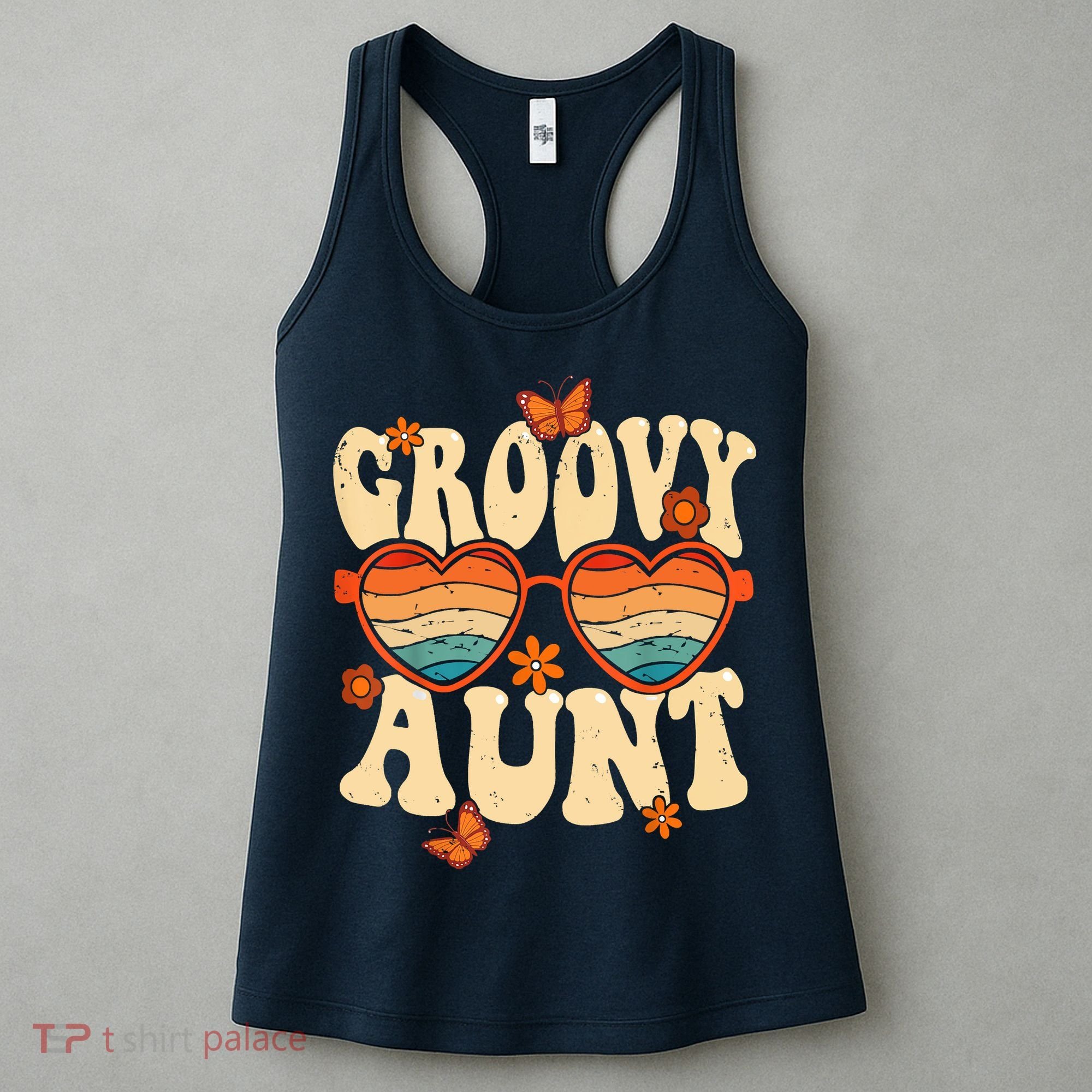 Retro Groovy Aunt 70s Aesthetic 1970's Mother's Day Women's Tank Top