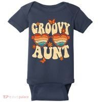 Retro Groovy Aunt 70s Aesthetic 1970's Mother's Day Baby Bodysuit thumb 0
