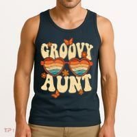 Retro Groovy Aunt 70s Aesthetic 1970's Mother's Day Tank Top thumb 3