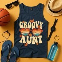 Retro Groovy Aunt 70s Aesthetic 1970's Mother's Day Tank Top thumb 4
