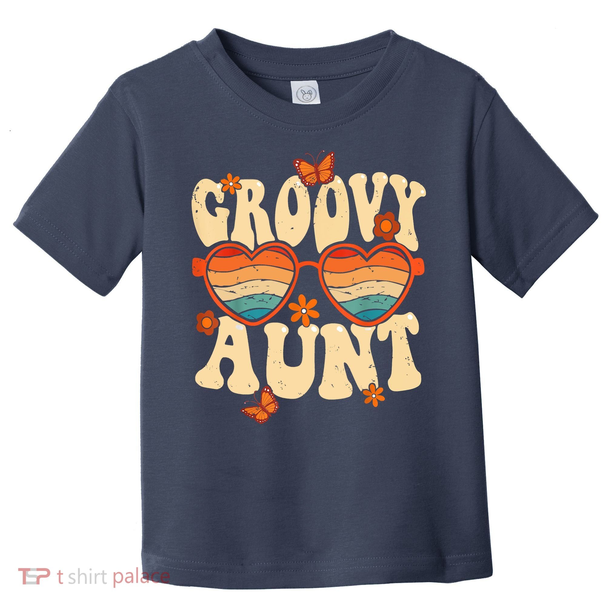 Retro Groovy Aunt 70s Aesthetic 1970's Mother's Day Toddler T-Shirt