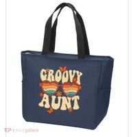Retro Groovy Aunt 70s Aesthetic 1970's Mother's Day Tote Bag thumb 3