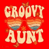 Retro Groovy Aunt 70s Aesthetic 1970's Mother's Day Santa Hat thumb 1
