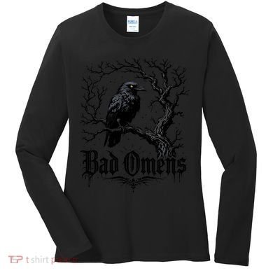 Raven Gothic Art Crow Design Great Gift Women's Long Sleeve Shirt