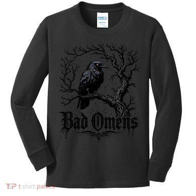 Raven Gothic Art Crow Design Great Gift Kids Long Sleeve Shirt